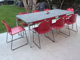 USM Garten Granit Tisch 200x100 mit 9 Stuhl Lief. Gratis