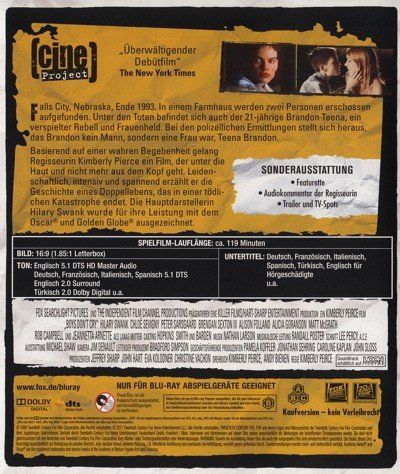 Tutti i DVDs: Boys don't cry - Cine Project [Blu-ray] – Nuovo e nell'imballaggio originale da Bitsch venduto da Melando 1