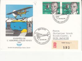 Sonderstempel S. 1417 Tag der Aerophilatelie Vevey 1991