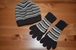 Frauen Strickmütze mit Handschuhe Set - Einheitsgrösse