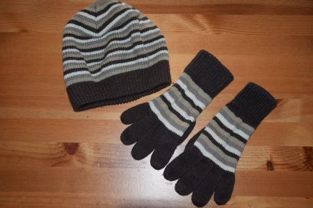 Frauen Strickmütze mit Handschuhe Set - Einheitsgrösse