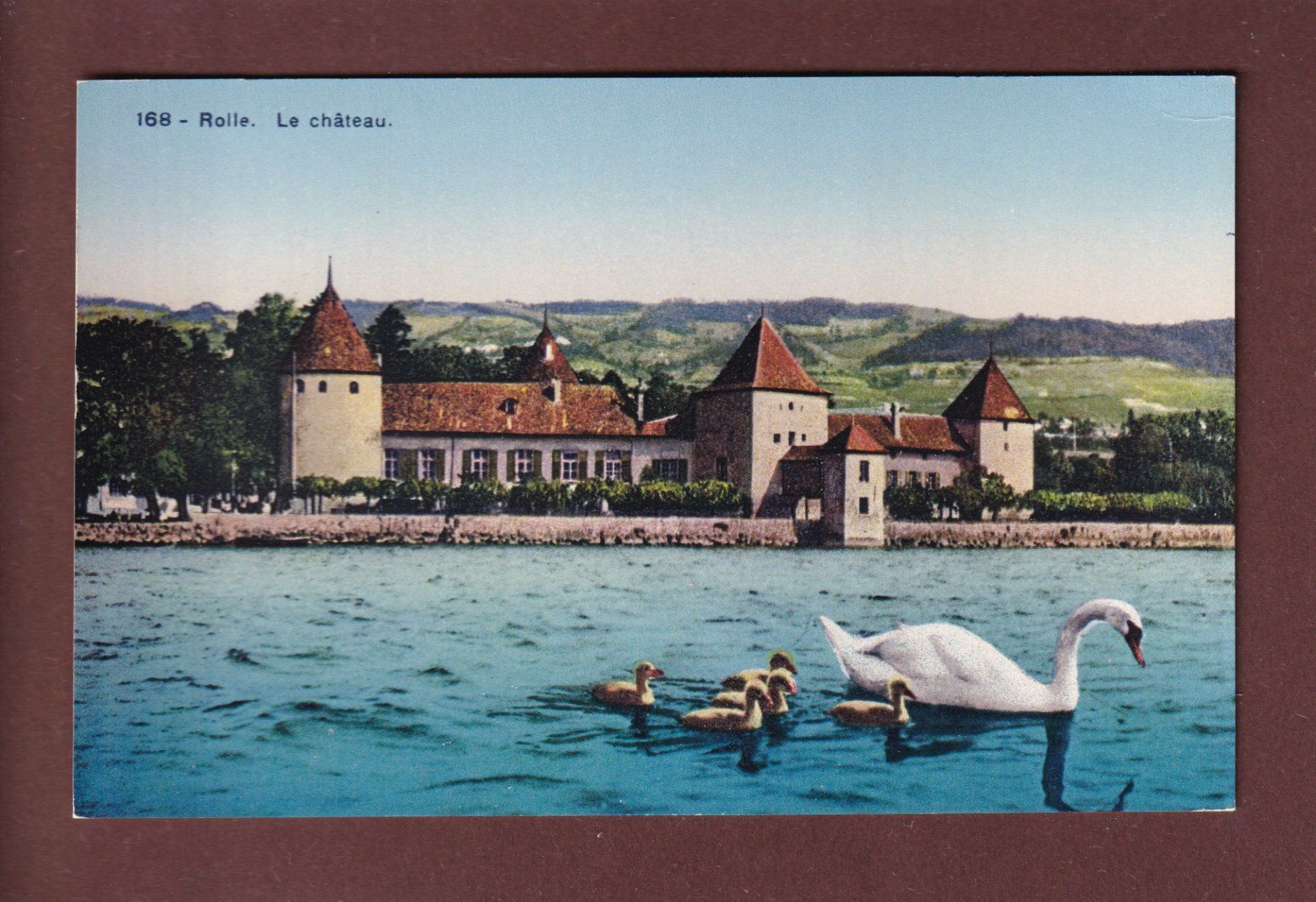 Cartoline postali: ROLLE  - Le Château depuis le lac – Usato da Pully venduto da nicecards