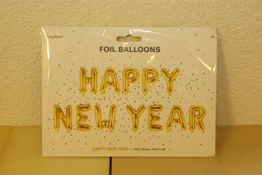 Happy New Year Folienballon 45 Cm – Neujahrsdekoration Für Silvesterparty, Mit Helium Oder Luft Befüllbar