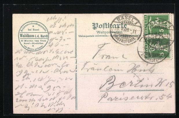 Cartes postales: Basel, Restaurant Waldhaus in der Hardt – D'occasion à Berlin par bartko-reher 1