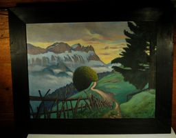Landschaft mit Baum M. Kuckelkorn 1923 Oel auf Leinen