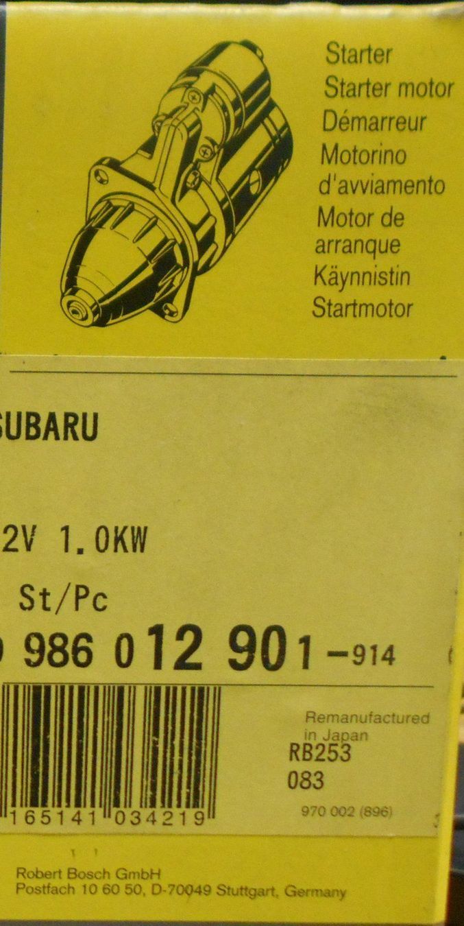 Subaru Tutti pezzi di ricambio auto: Anlasser + Alternator für Young+Oldtimer – Nuovo e nell'imballaggio originale da Altstätten SG venduto da Ivo010