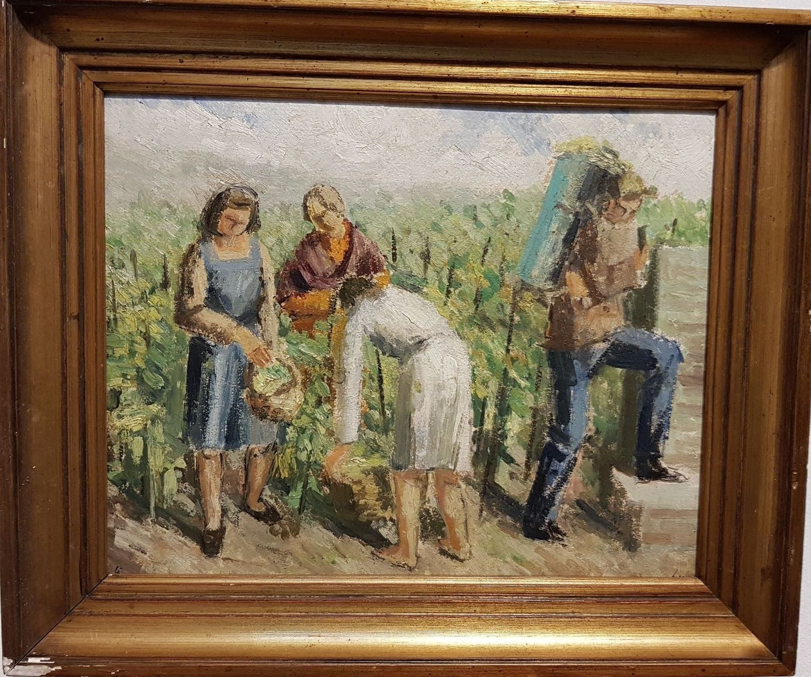 Dipinti: belle scène de vendanges sur la Côte – Usato da Lausanne venduto da leneko