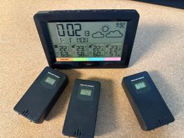 Funk Wetterstation mit 3 Sensoren, wenig benutzt!