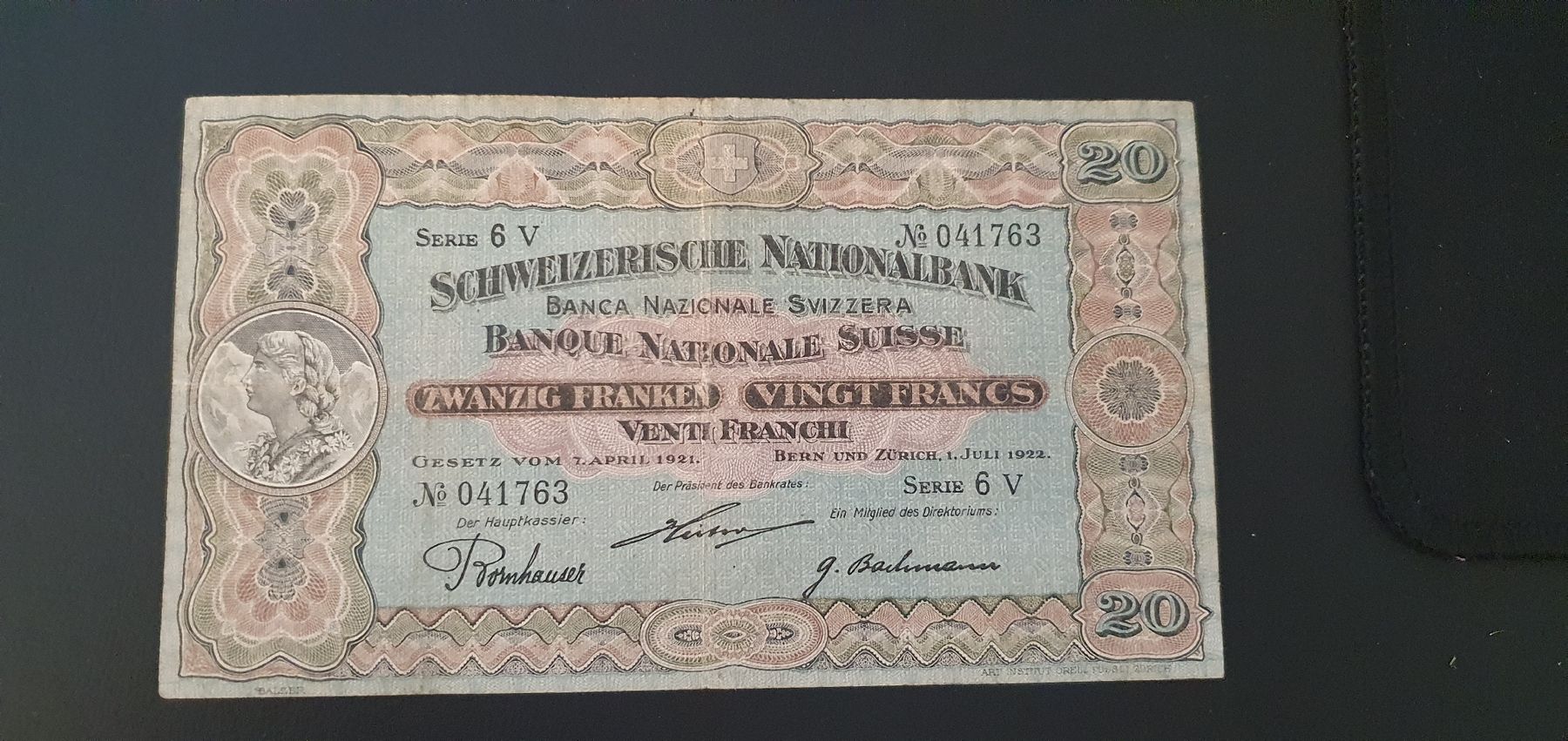 Banconote: 20 Franken Note Typ Vreneli (1922) – Usato da Baden venduto da chris94