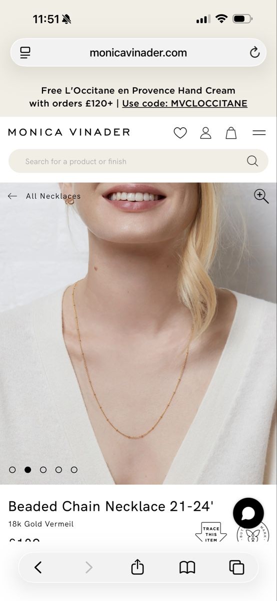 Colliers: Monica Vinader Chain – D'occasion à Aarau Rohr par ash_m7hq 3
