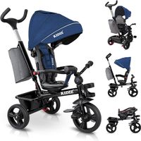 KIDIZ Dreirad 5in1 mit Lenkstange blau