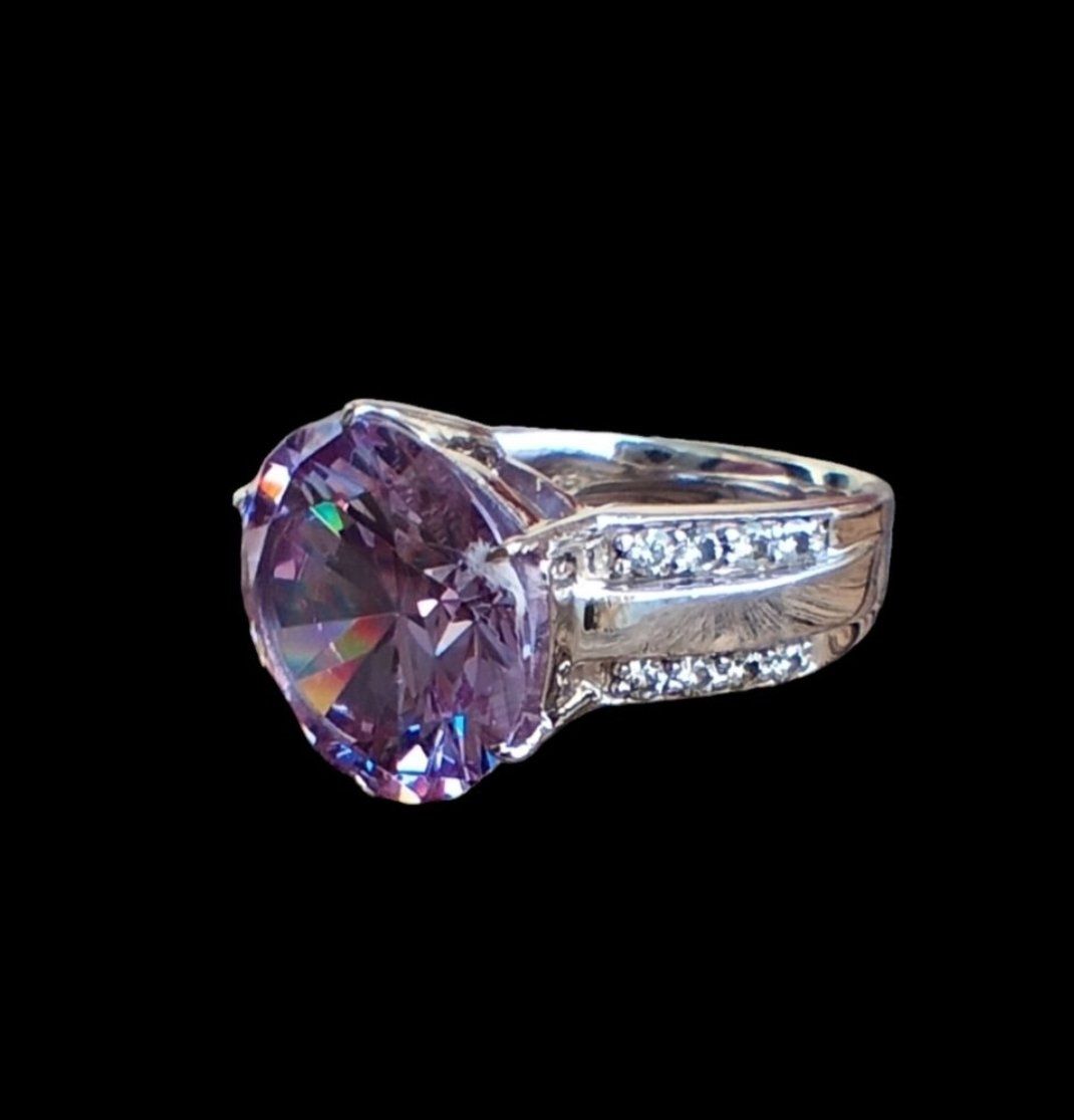 Anelli: Lila Zirkonia Ring 925 Solid Sterling Silber – Nuovo (secondo la descrizione) da Schwyz venduto da els_7cys 3