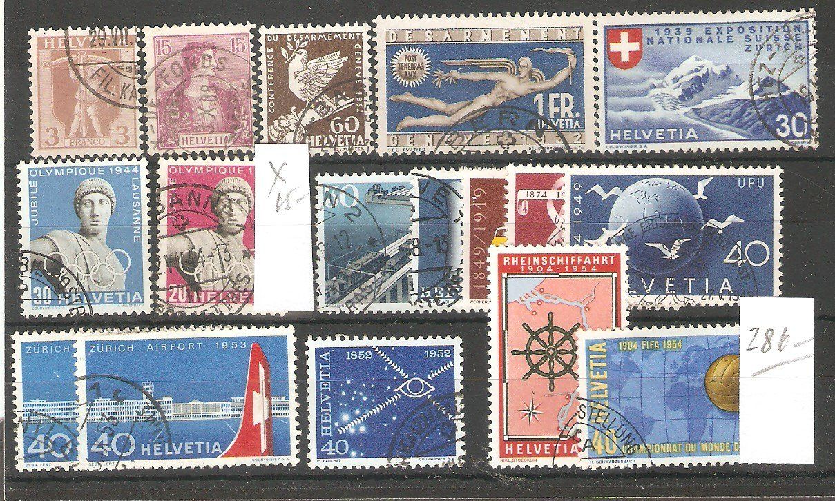 Alle Briefmarken: 17 feinst gest. – Gebraucht aus Lausanne von Whorvath