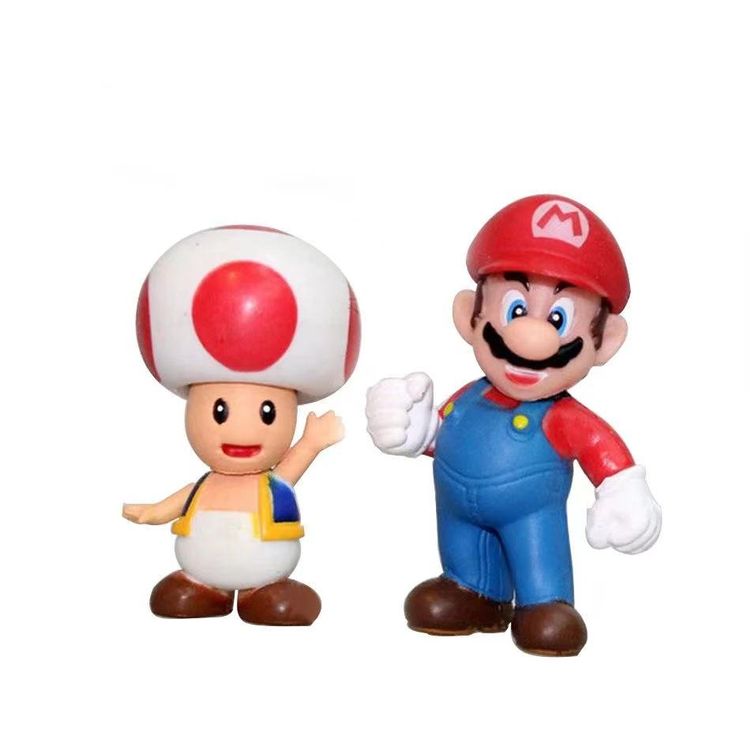 6 SUPER MARIO FIGUREN - MARIO BROS + YOSHI, PEACH, TOAD USW. (Neu und ...