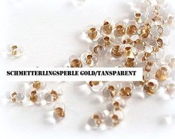 Farfalle (Schmetterlingsperle) gold/transparent 2 x 4mm