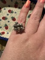 Anello argento 925 design a grappolo, vintage!