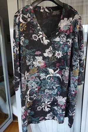 Kappahl : tunique noire à motif floral 2XL