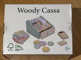 Woody Cassa – Kinder-Spielkasse aus Holz mit Zubehör - NEU!