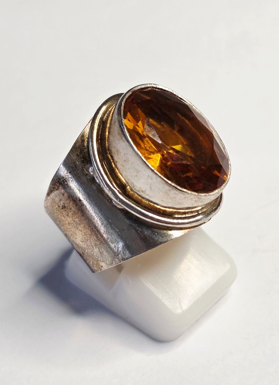 Bagues: Silber Ring gelboranger Stein – Neuf (Voir description) à Zürich par adriben 4