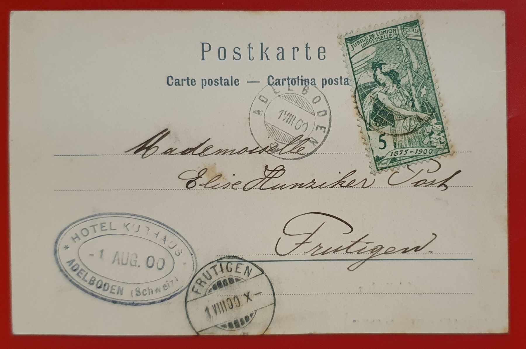 Cartoline postali: Adelboden 1900 - mit UPU-Frankatur – Usato da Kreuzlingen venduto da Rschweiz1 1