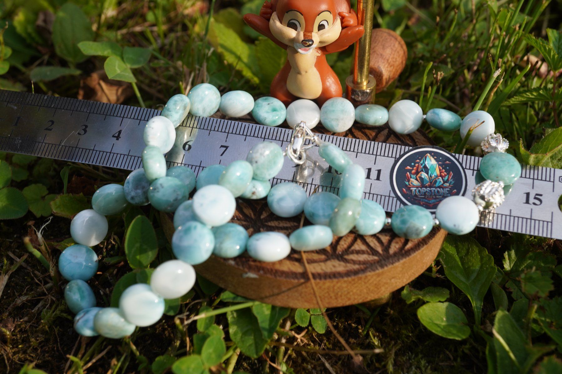 Catenine: Larimar  Plates     TOP Kette mit Silber  & Verschluss – Nuovo e nell'imballaggio originale da Eschenbach SG venduto da topstone 1