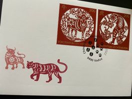 FDC 31.1.-1.2.2022  Chinesisches Neujahr  Ochse - Tiger