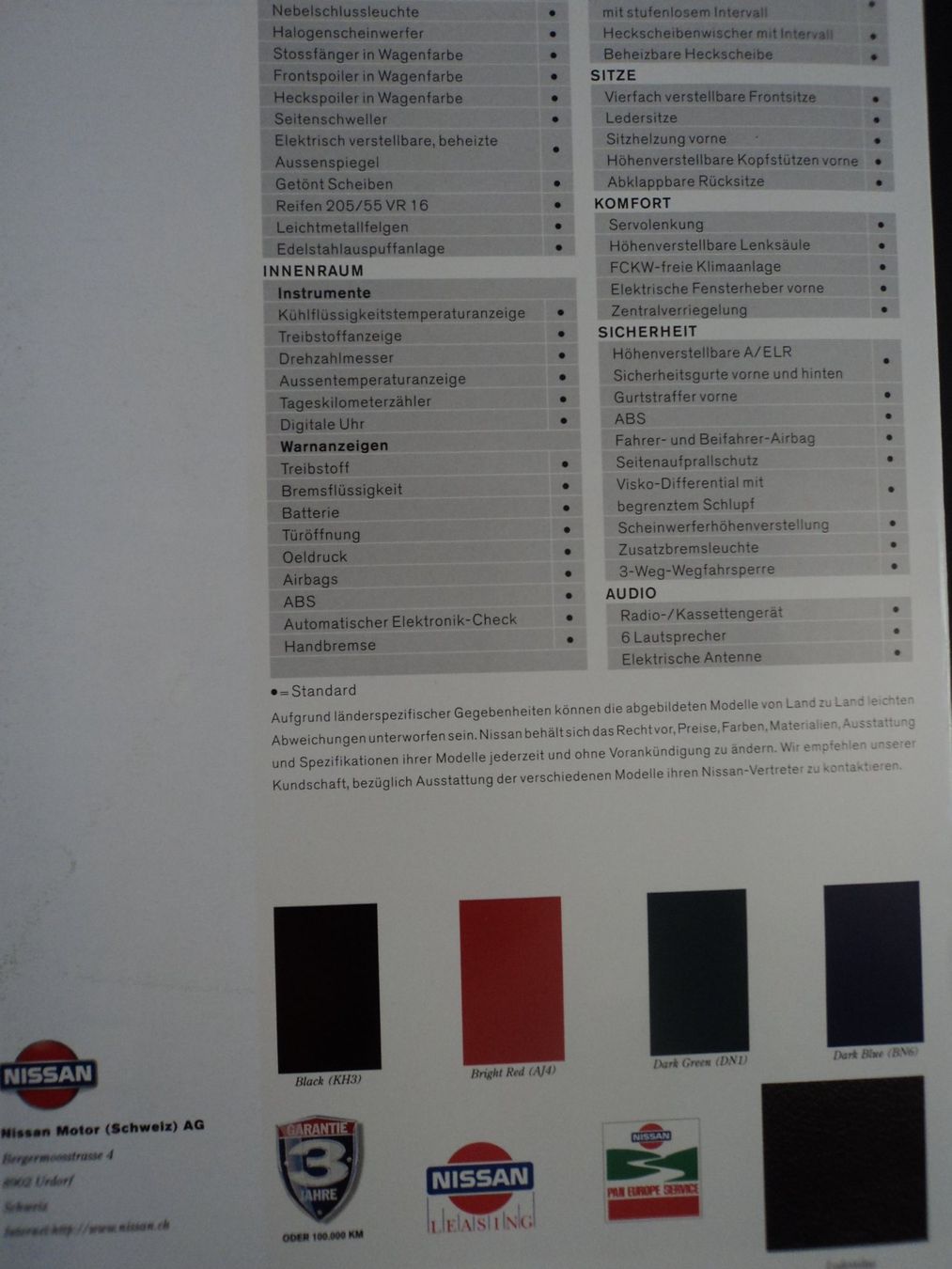 Nissan Documenti: Prospekt Nissan 200SX 1998 – Usato da Schwarzenburg venduto da modelCARama 5