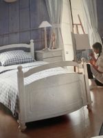 Einzelbett Weiss Holz Landhausstil guter Zustand