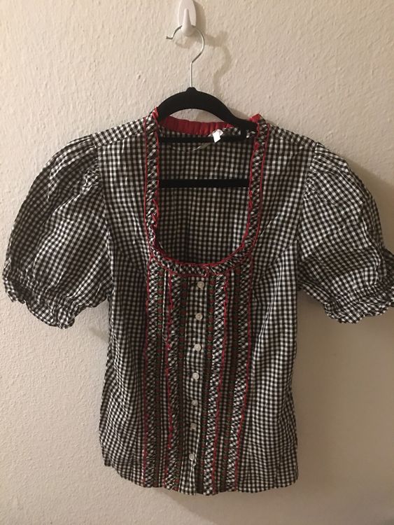 Trachtenblusen Damen Karo Hemd - Langarm Holzfällerhemd In Größem S-XXL Für Oktoberfest & Wanderungen