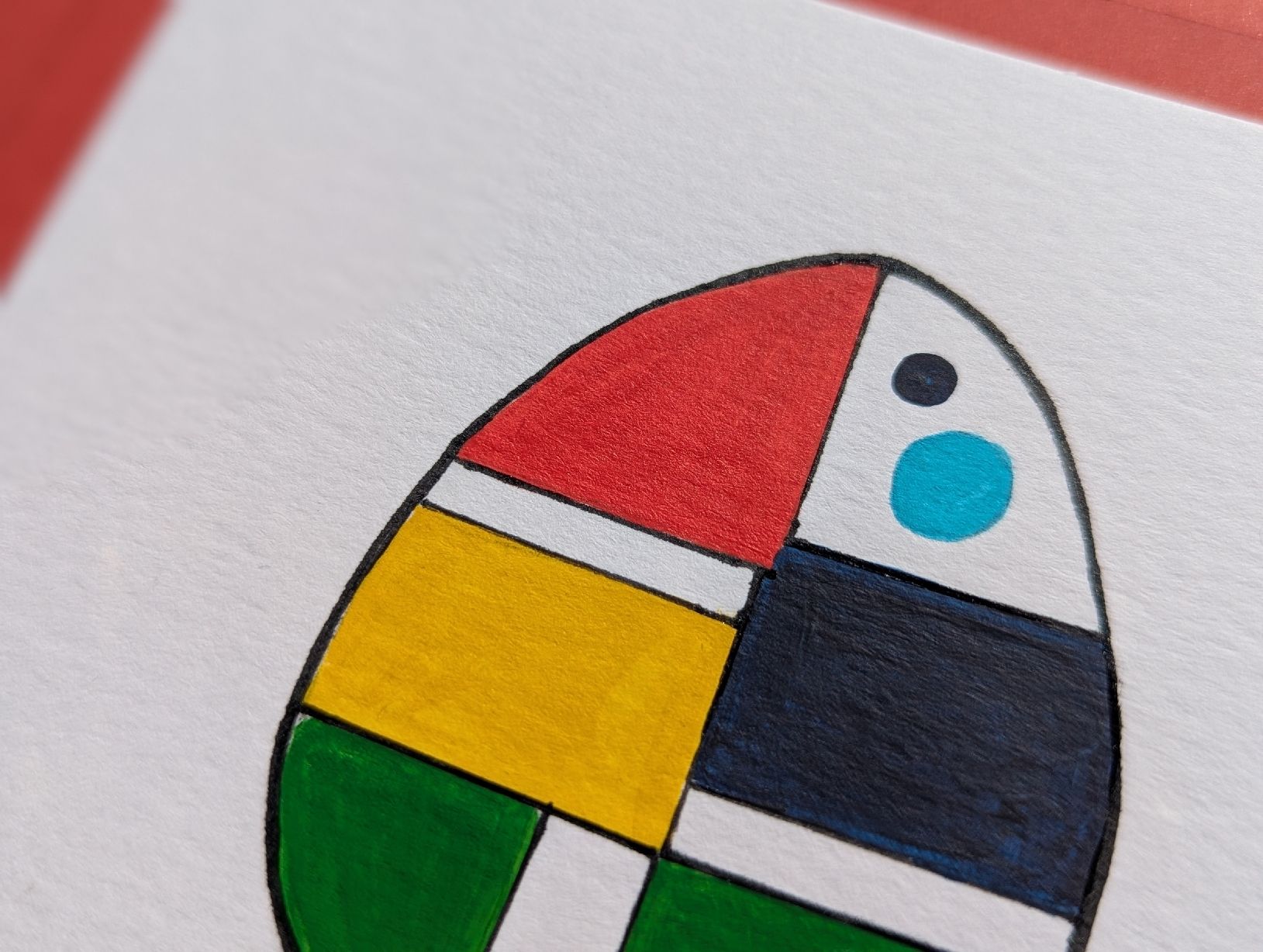 Cartoline: Handmade Easter Card - Unique Mondrian Egg Design – Nuovo e nell'imballaggio originale da Winterthur venduto da LaVieColor 3