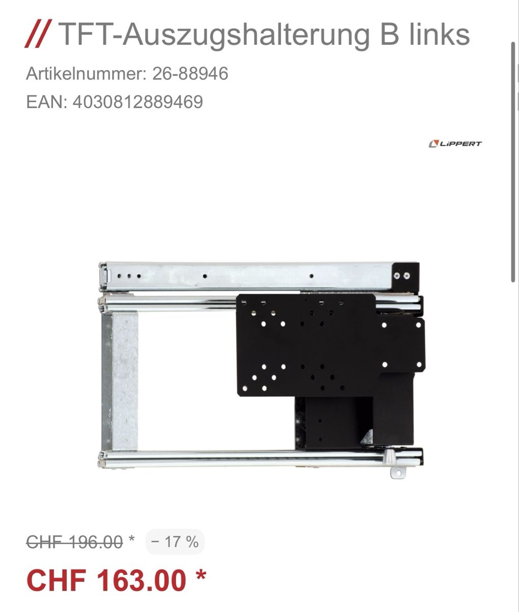 Supporti a parete: TFT-Auszugshalterung B links LC1 Lippert – Usato da Reiden venduto da Tosca06 6