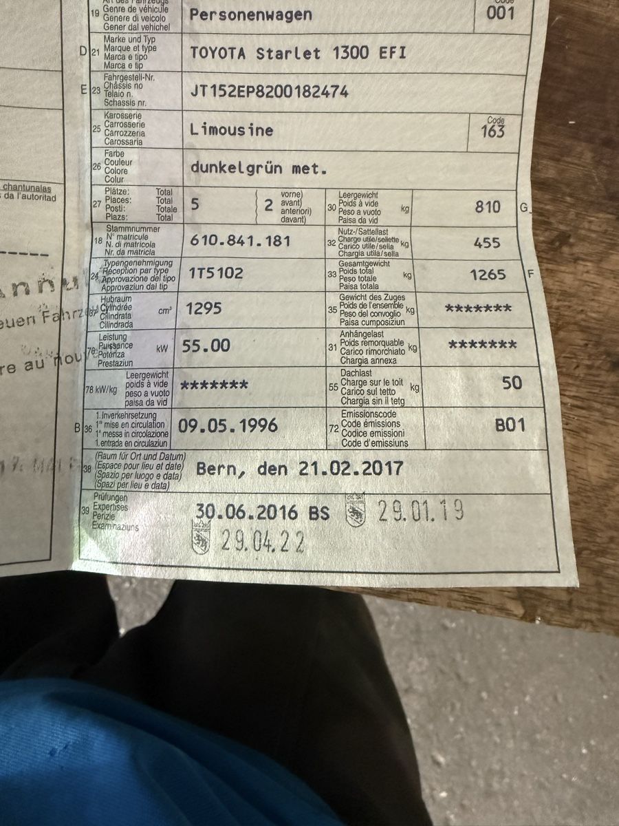 Toyota Automobili: Toyota Starlet – Usato da Düdingen venduto da dan_k78h 9