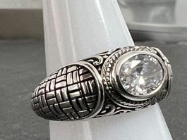 WOW, letzter Ring Silber 925 ca. 17mm D funkelnder Zirkonia