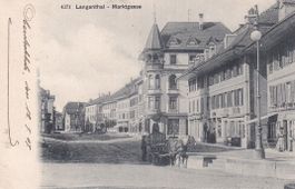 Langenthal   BE  -  Marktgasse  -  Pferdewagen   um  1 9 0 7