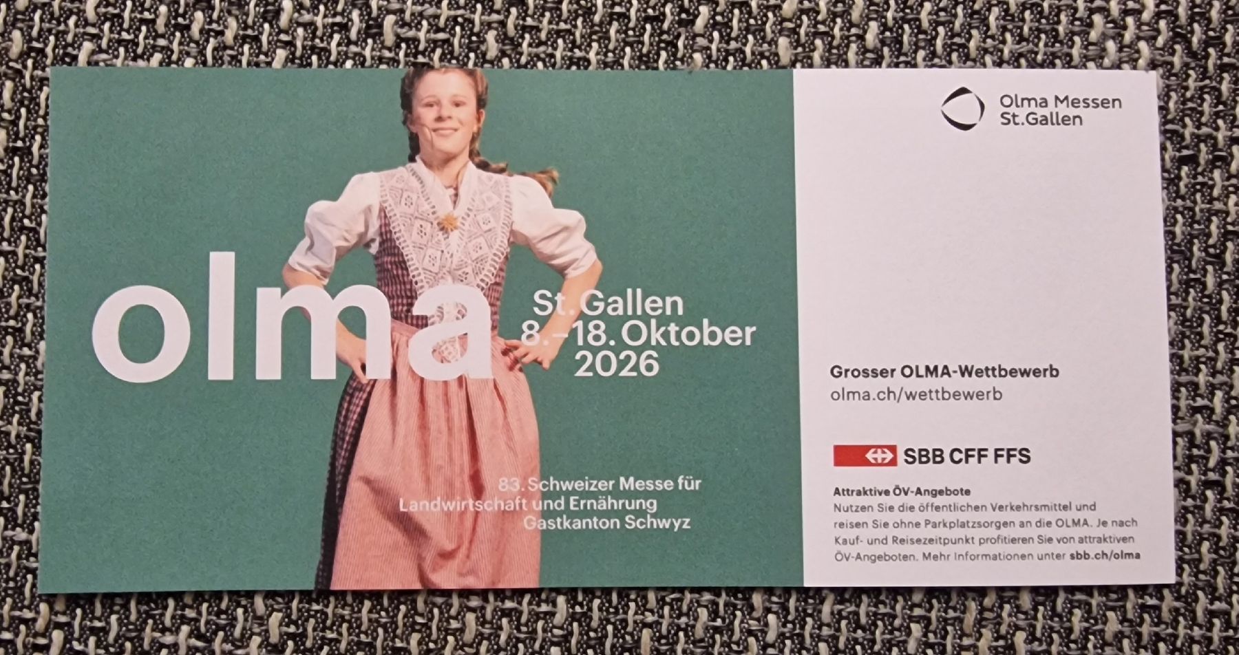 Tickets: Olma Tageseintritt – Neu und originalverpackt aus Jona von Jtschuderli