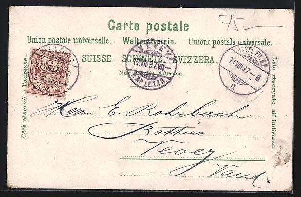 Cartoline postali: Litho Basel, St. Johann-Tor, Marktplatz, – Usato da Berlin venduto da bartko-reher 1