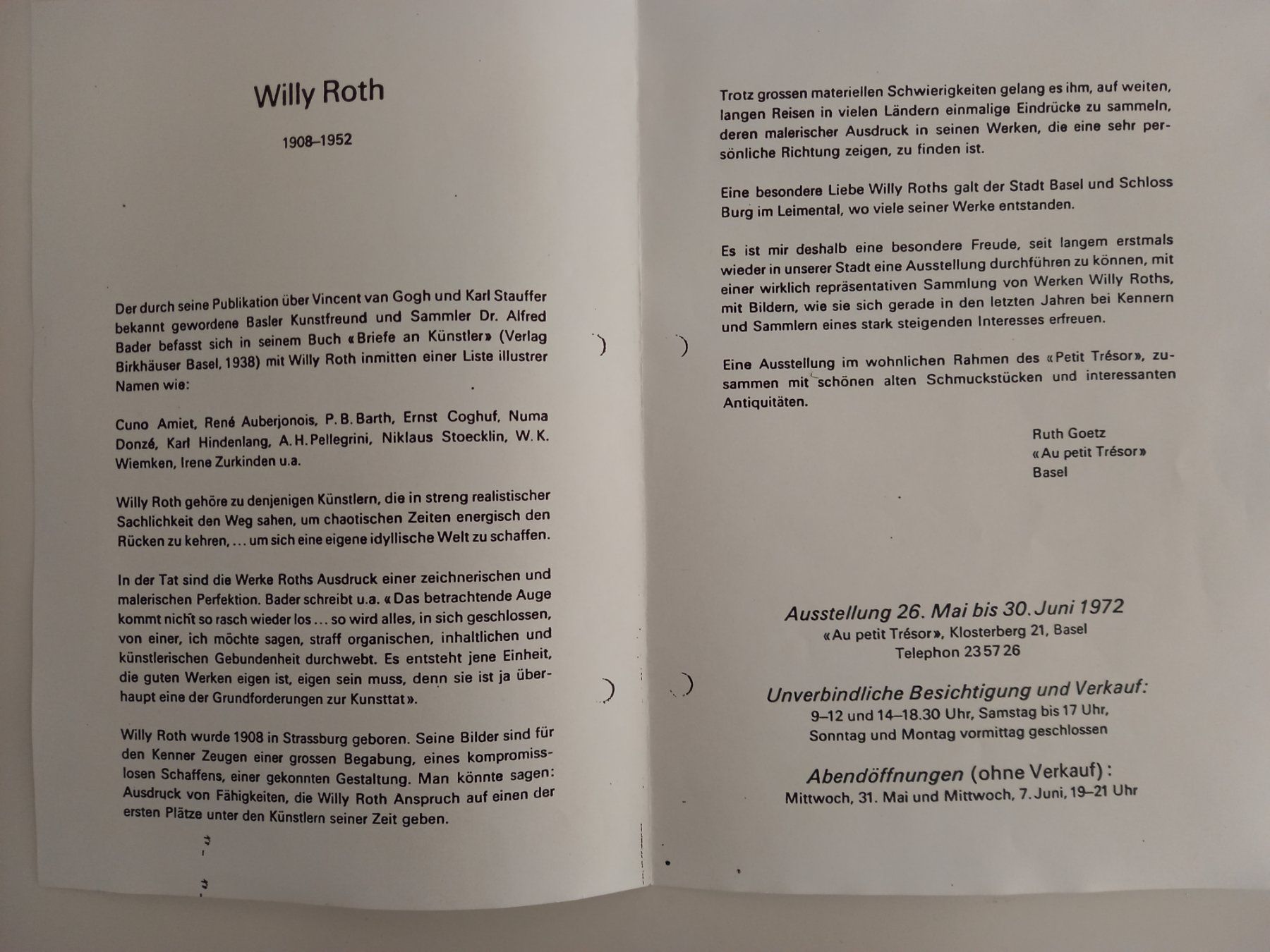 Gemälde: Frauenportrait von Willy Roth – Gebraucht aus Binningen von trovata 7