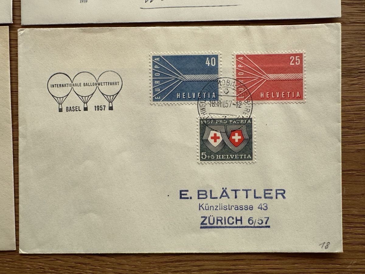 Tutti i francobolli: Schweiz - 6x FDC und Sonderbriefe 1959  – Usato da Schmitten / FR venduto da Samsara169 6