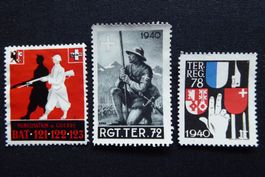 (m862) Territorial-Truppen 88/1 + 94/1 + 109/1 ohne Gummi