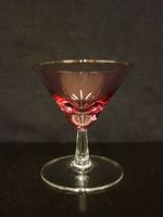 kleines hübsches Likörglas Cocktail Glas lila weiss