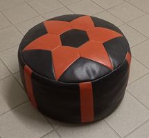 *LEDER (?)  - POUF/HOCKER/SCHEMEL* TIPTOP/DM 45/H 28CM