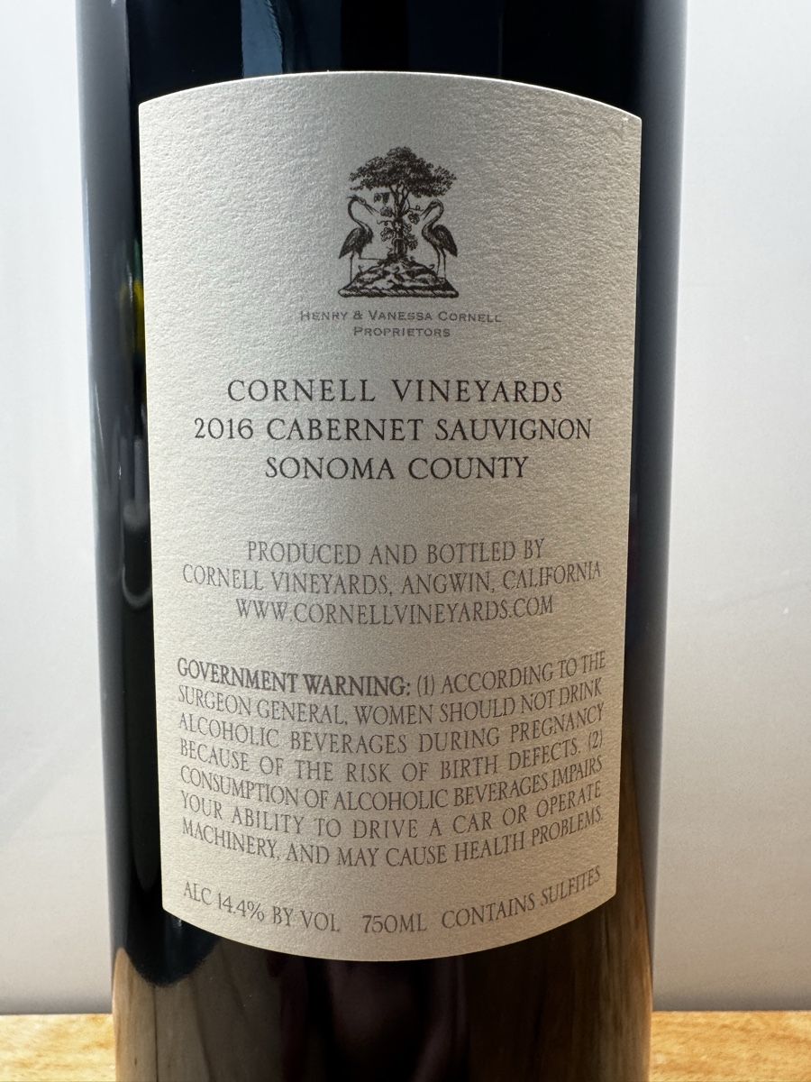 Vino: Cornell Cabernet Blend Sonoma 2016 – Nuovo e nell'imballaggio originale da Zürich venduto da object_of_desire 3