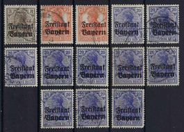 Deutsches Reich 1919 Aufdruck "Freistaat Bayern" gest.