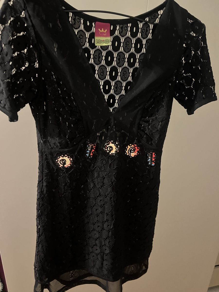 Kleider: Kleid Schwarz Spitze kurzarm Grösse S – Gebraucht aus Zürich von R1908