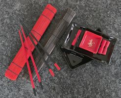 Sushi Geschirr Set schwarz rot 2 Personen