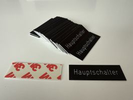 Schilder Hauptschalter selbstklebend schwarz 30 Stück