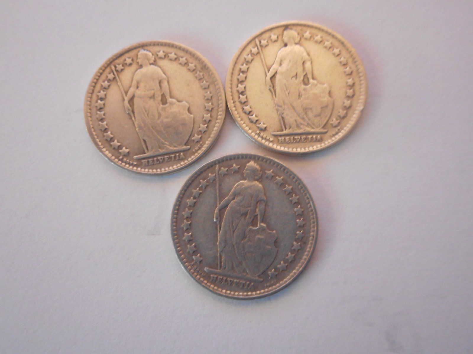 Tutti le monete: 3 x 50 Rp. silber  1920/21/28 – Usato da Kriegstetten venduto da pizlad2010 2