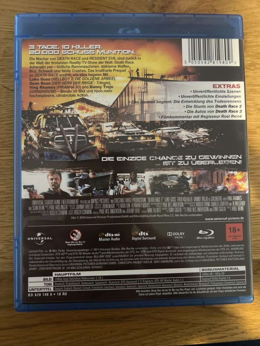 Alle DVDs: Death Race 2 - Blu-ray – Gebraucht aus Steffisburg von balboa_76 1