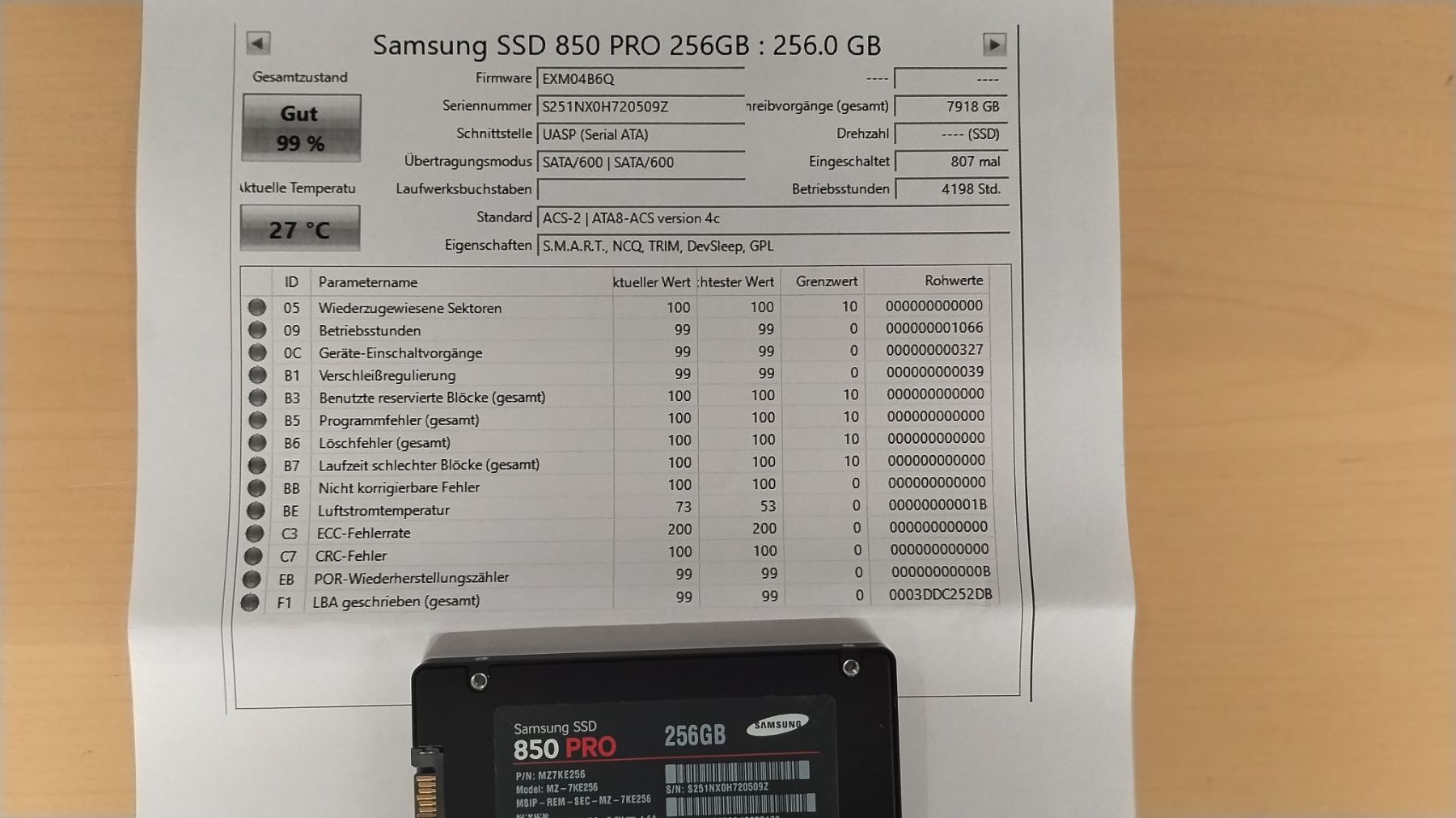 Samsung Dischi rigidi: Samsung SSD 850 PRO 256GB – Usato da Wallisellen venduto da mic_gg2g 2
