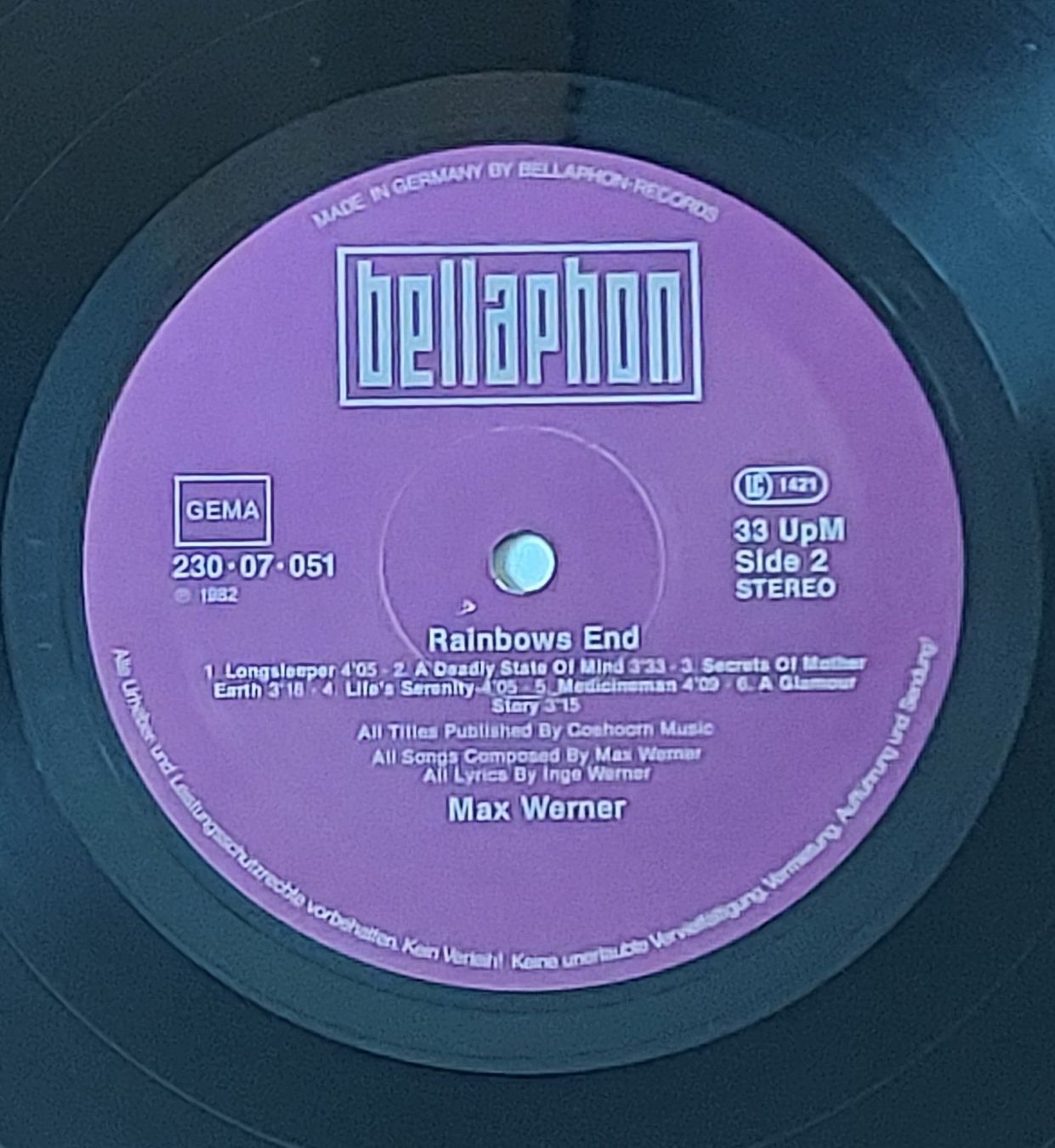 Schallplatten: LP - MAX WERNER - RAINBOWS END – Gebraucht aus Steckborn von Quo7 2